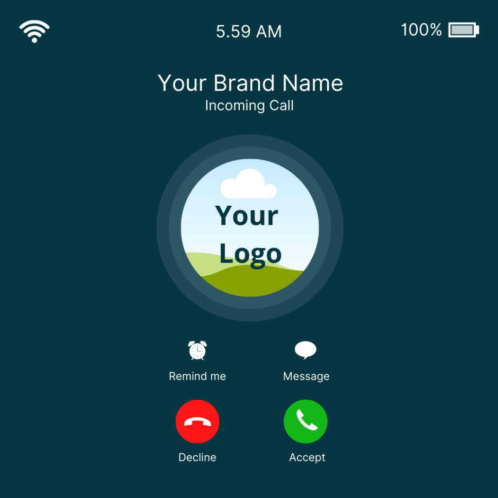 example branded call screen